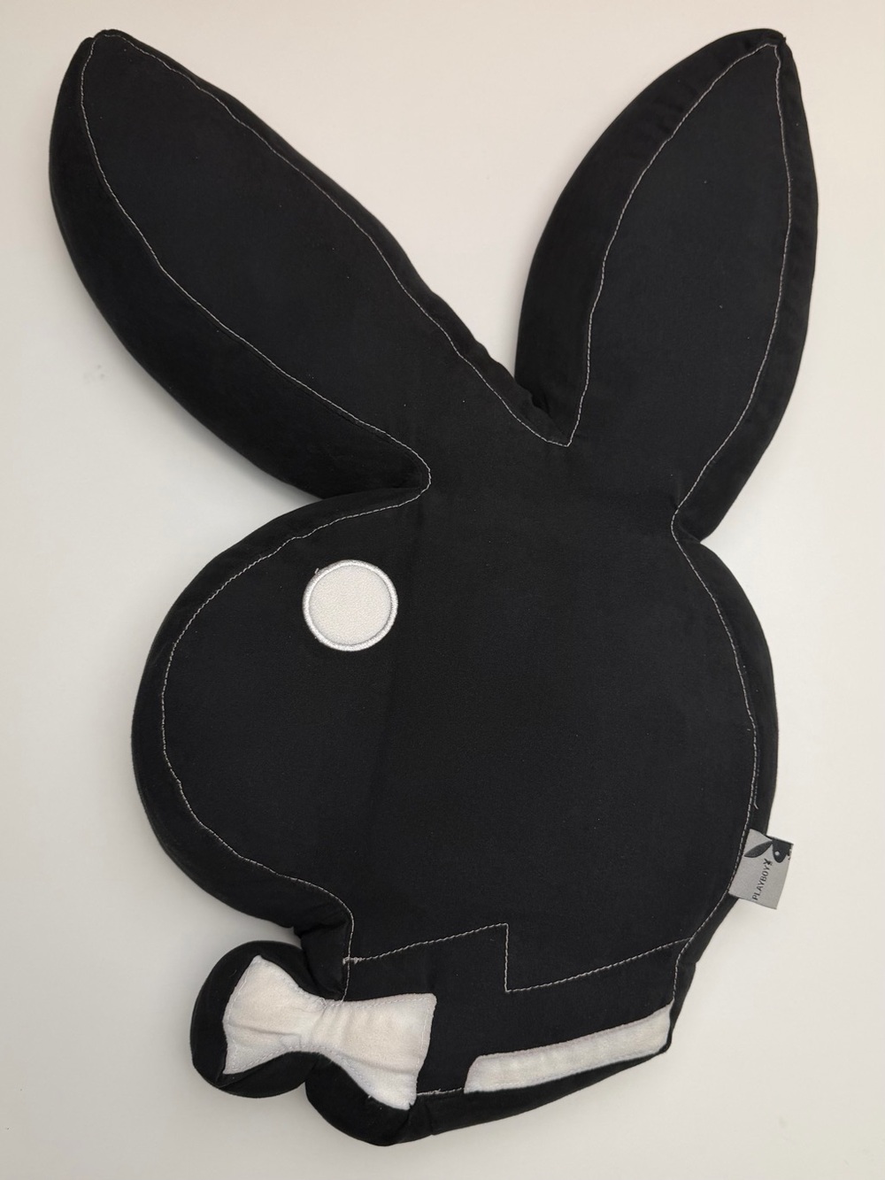 Authentic Y2K Playboy Bunny Black Rabbit Head Decorative Pillow Vintage Merch